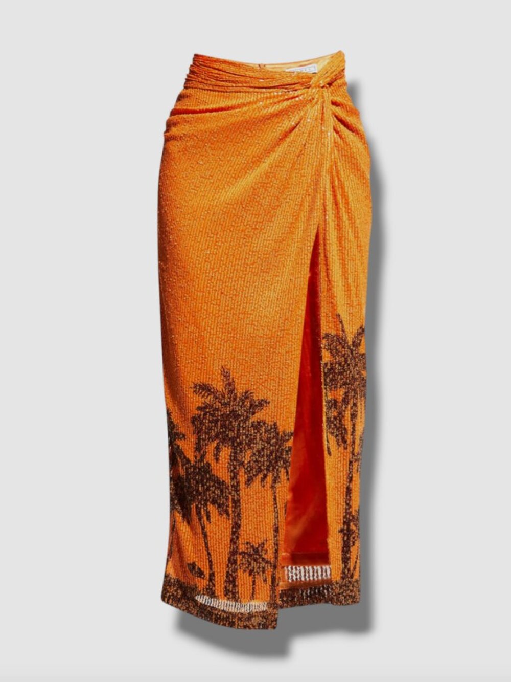 In The Mood For Love Women's Orange Sequined Gregorio Hawaiian Skirt Size XL NWT